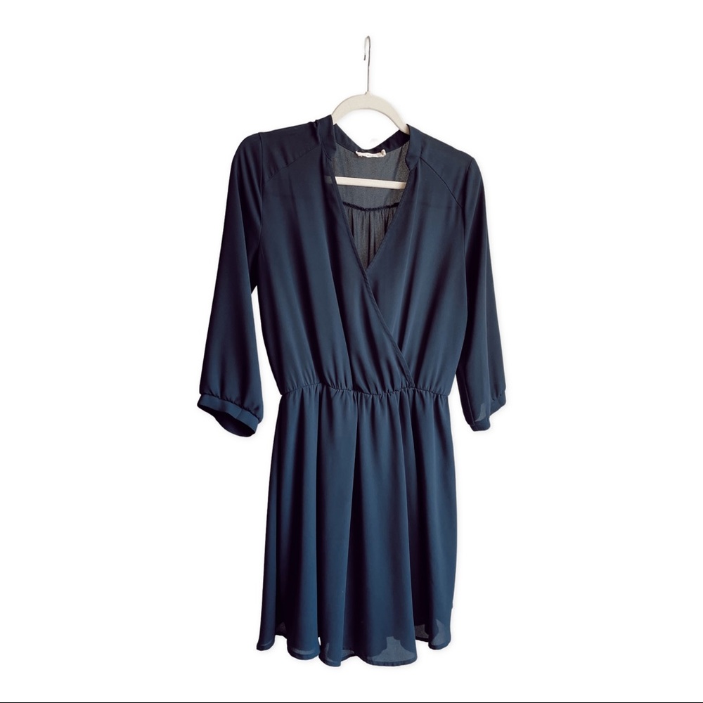 Lush Navy Wrap Dress